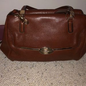 Coach brown crossbody purse, practically new